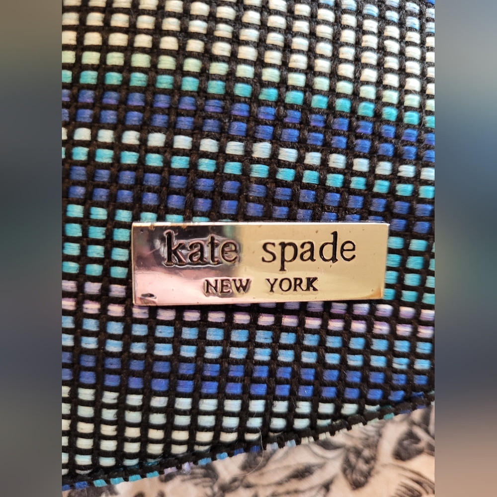 Kate Spade Y2K! Embroidered Blue/Black/White Shoulder Bag - Picture 13 of 16